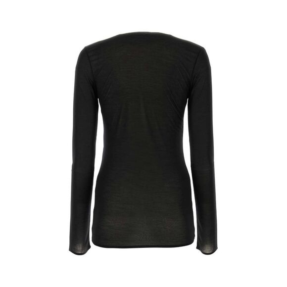 Saint Laurent Women Black Silk See-Through Top - Picture 2 of 2